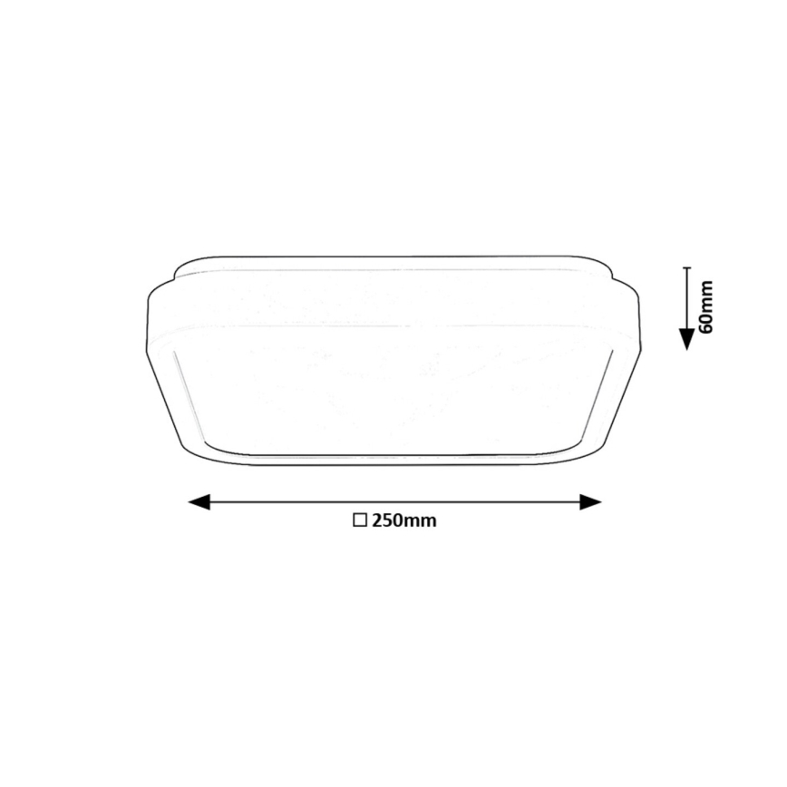 Rabalux - LED-kattovalaisin kylpyhuoneeseen LED/18W/230V IP44 4000K 25x25 cm musta