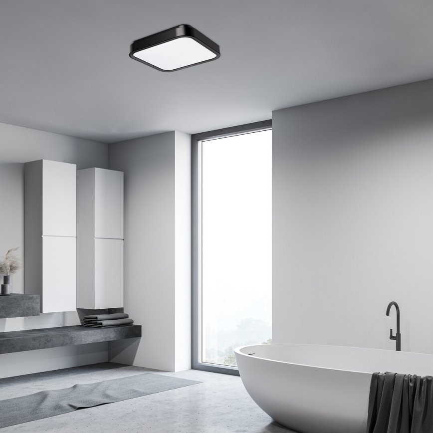 Rabalux - LED-kattovalaisin kylpyhuoneeseen LED/48W/230V IP44 4000K 42x42 cm musta