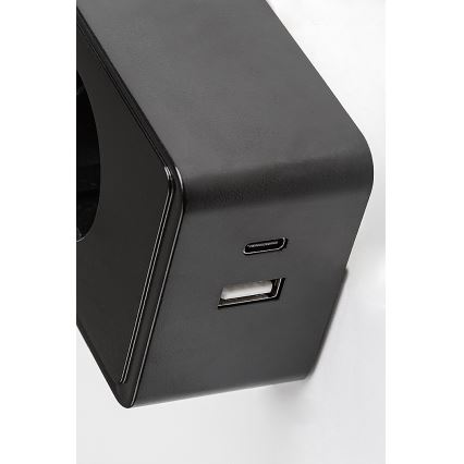 Rabalux - himmennettävä LED-seinävalaisin LED/4W/230V, USB-portilla pistorasiaan, musta