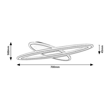 Rabalux - Himmennettävä LED-kattovalaisin LED/70W/230V 3000/4000/6000K musta + kauko-ohjaus
