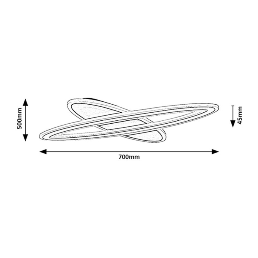 Rabalux - Himmennettävä LED-kattovalaisin LED/70W/230V 3000/4000/6000K musta + kauko-ohjaus