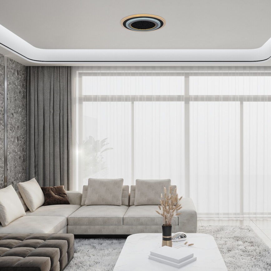 Rabalux - Himmennettävä LED-kattovalaisin LED/56W/230V 3000/4000/6000K musta + kauko-ohjaus