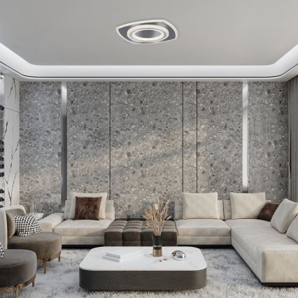 Rabalux - himmennettävä LED-kattovalaisin LED/60W/230V 3000/4000/6000K mattakromi + kaukosäädin 48x48 cm