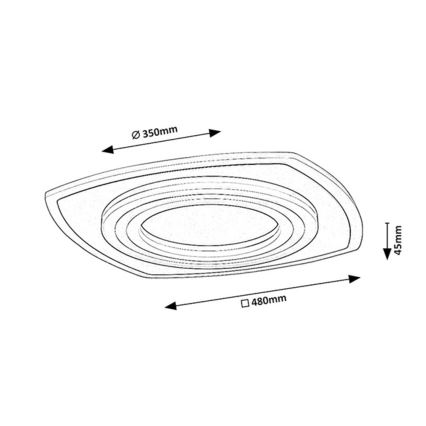 Rabalux - himmennettävä LED-kattovalaisin LED/60W/230V 3000/4000/6000K mattakromi + kaukosäädin 48x48 cm