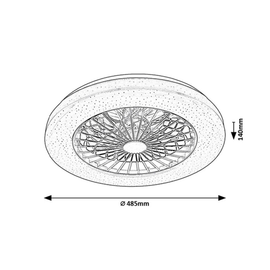 Rabalux - LED Himmennettävä kattovalaisin tuulettimella LED/48W/230V 3000-6500K + kauko-ohjaus