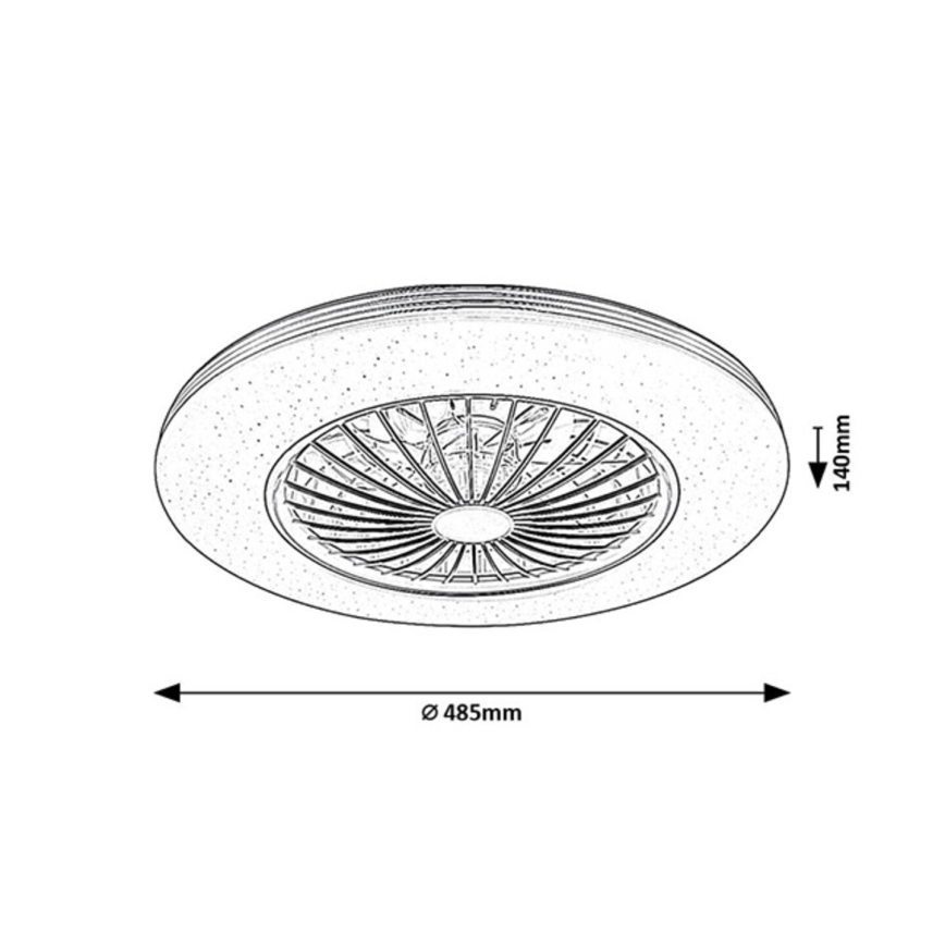 Rabalux - LED Himmennettävä kattovalaisin tuulettimella LED/48W/230V 3000-6500K + kauko-ohjaus