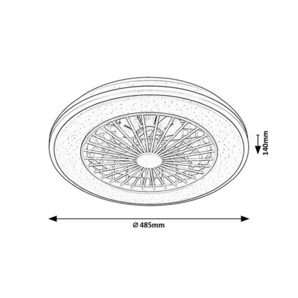 Rabalux - LED Himmennettävä kattovalaisin tuulettimella LED/48W/230V 3000-6500K + kauko-ohjaus
