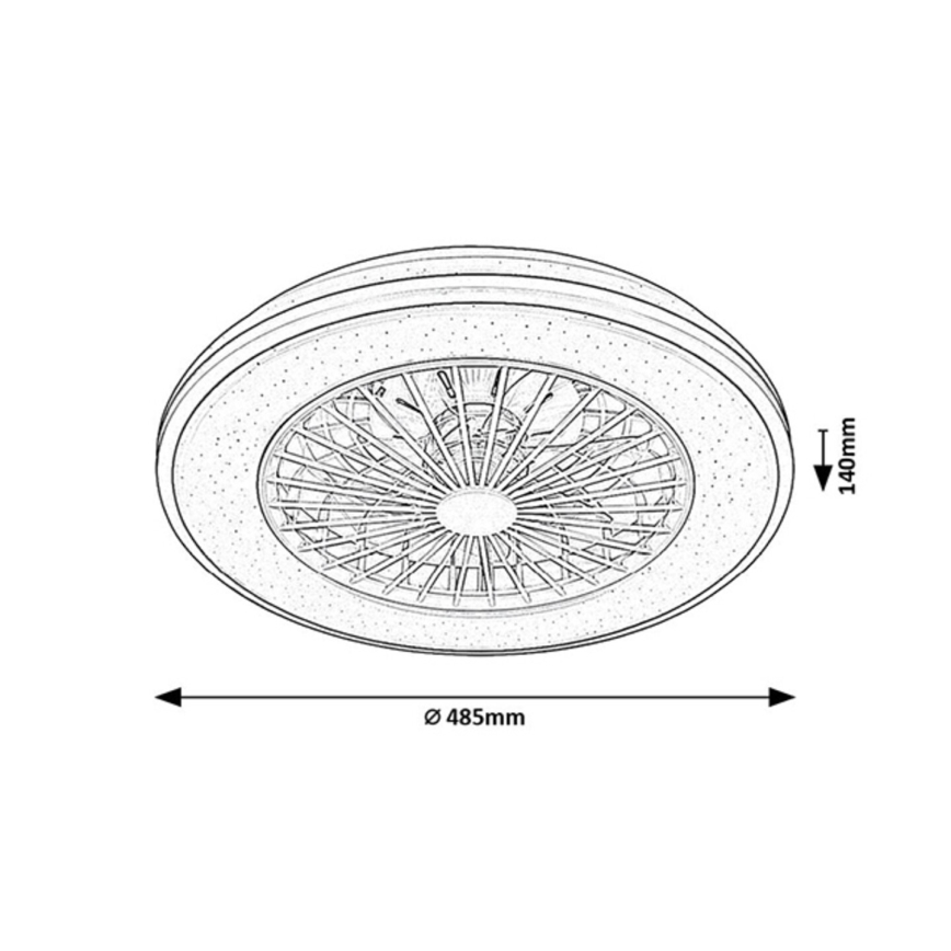 Rabalux - LED Himmennettävä kattovalaisin tuulettimella LED/48W/230V 3000-6500K + kauko-ohjaus