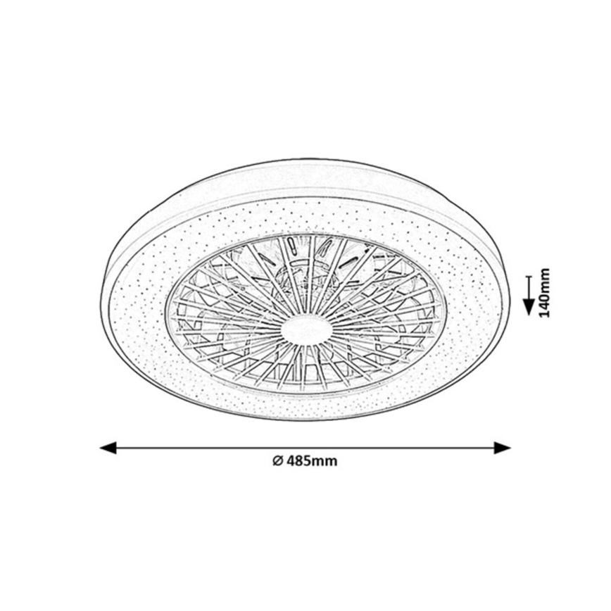 Rabalux - LED Himmennettävä kattovalaisin tuulettimella LED/48W/230V 3000-6500K + kauko-ohjaus
