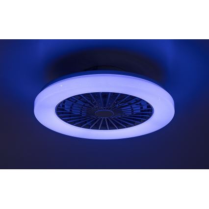 Rabalux - LED RGB Himmennettävä kattovalaisin tuulettimella LED/48W/230V 3000-6500K + kauko-ohjaus