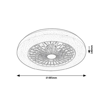 Rabalux - LED RGB Himmennettävä kattovalaisin tuulettimella LED/48W/230V 3000-6500K + kauko-ohjaus