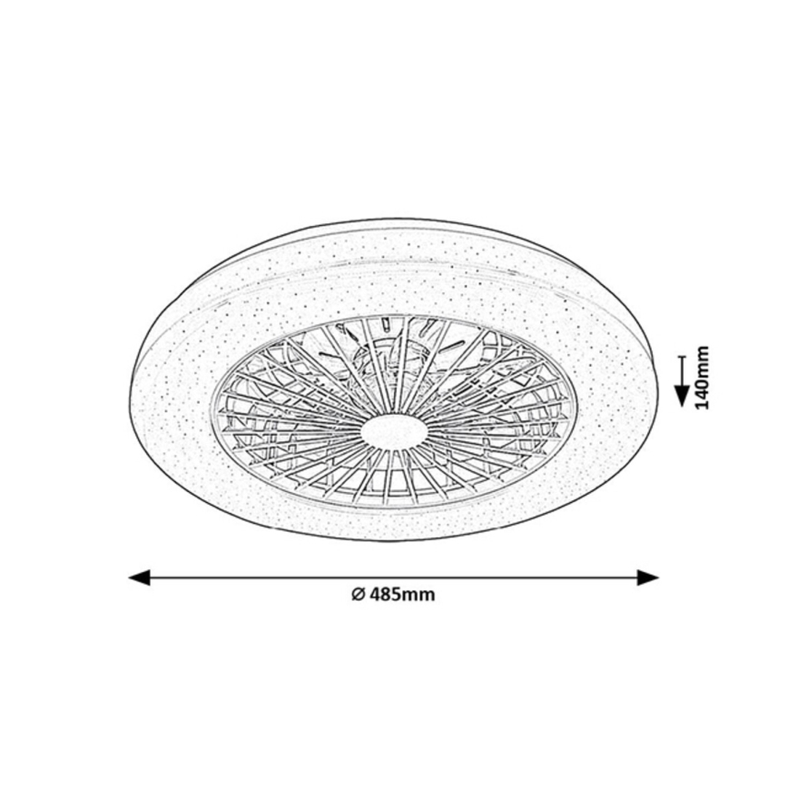 Rabalux - LED RGB Himmennettävä kattovalaisin tuulettimella LED/48W/230V 3000-6500K + kauko-ohjaus