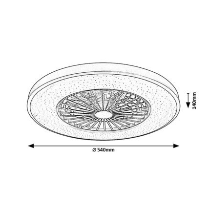 Rabalux - LED Himmennettävä kattovalaisin tuulettimella LED/72W/230V 3000-6500K + kauko-ohjaus