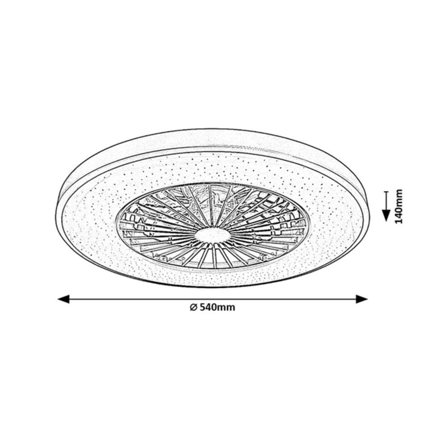 Rabalux - LED Himmennettävä kattovalaisin tuulettimella LED/72W/230V 3000-6500K + kauko-ohjaus