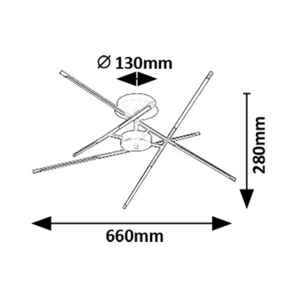 Rabalux - Kiinteä LED-kattokruunu LED/40W/230V 3000K musta
