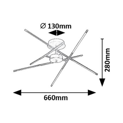 Rabalux - Kiinteä LED-kattokruunu LED/40W/230V 3000K kulta