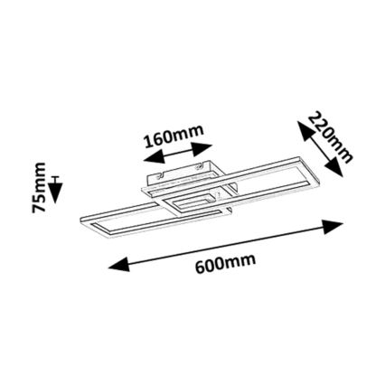 Rabalux – himmennettävä LED-kattovalaisin, 30 W, 230 V, 3000–6500 K, kaukosäädin, pituus 60 cm