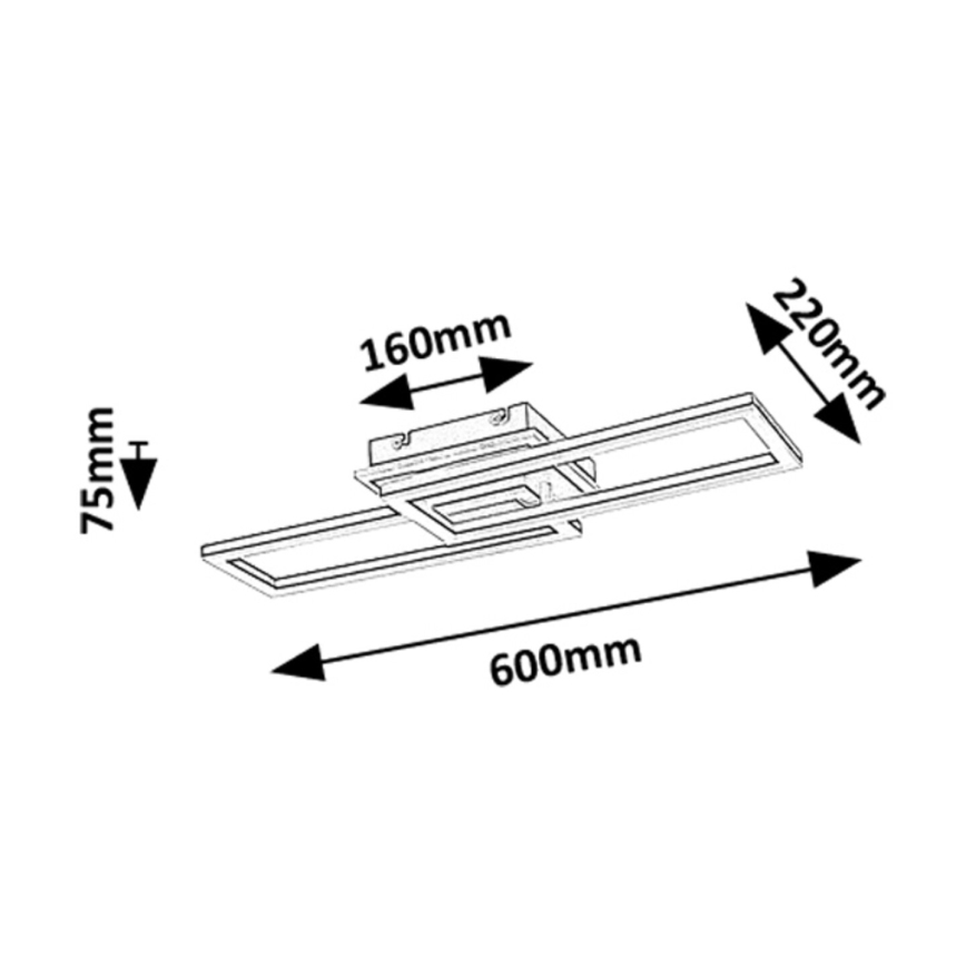 Rabalux – himmennettävä LED-kattovalaisin, 30 W, 230 V, 3000–6500 K, kaukosäädin, pituus 60 cm