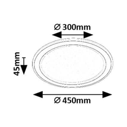 Rabalux - Himmennettävä LED-RGB-kattovalaisin LED/22W/230V 3000-6500K + kauko-ohjaus