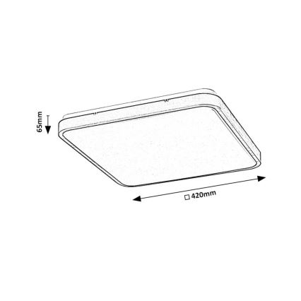 Rabalux - Himmennettävä kylpyhuoneen LED-kattovalaisin LED/36W/230V 3000-6000K IP44 42x42 cm valkoinen + kauko-ohjaus