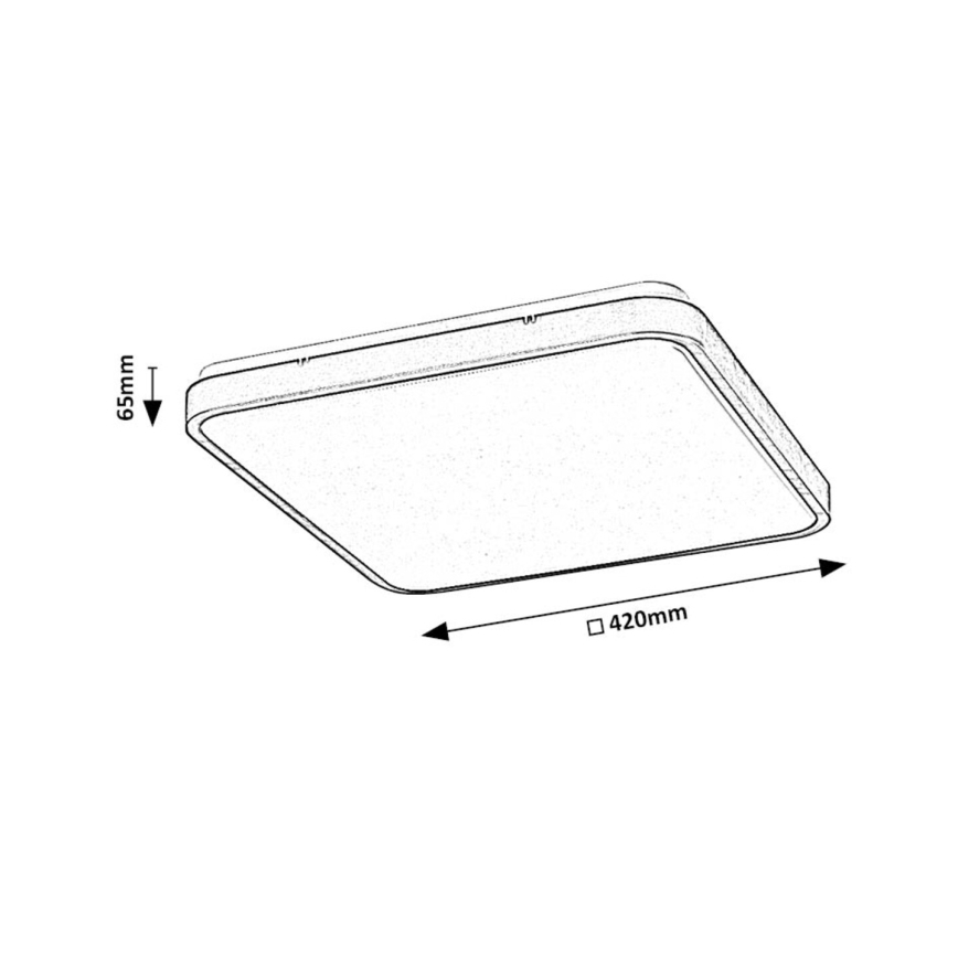 Rabalux - Himmennettävä kylpyhuoneen LED-kattovalaisin LED/36W/230V 3000-6000K IP44 42x42 cm valkoinen + kauko-ohjaus