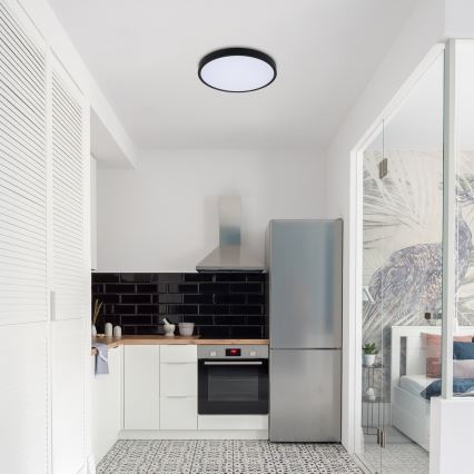 Rabalux - Himmennettävä kylpyhuoneen LED-kattovalaisin LED/24W/230V 3000-6000K IP44 halkaisija 35,5 cm musta + kauko-ohjaus