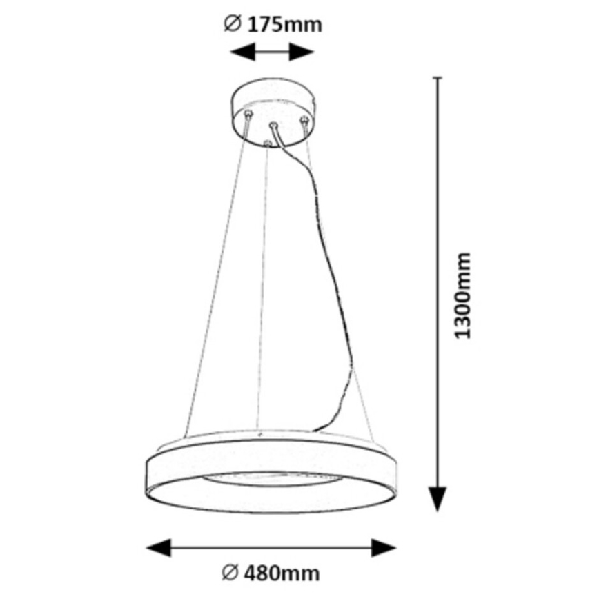 Rabalux - Himmennettävä LED-kattokruunu johdossa LED/38W/230V 3000-6500K musta + kauko-ohjaus