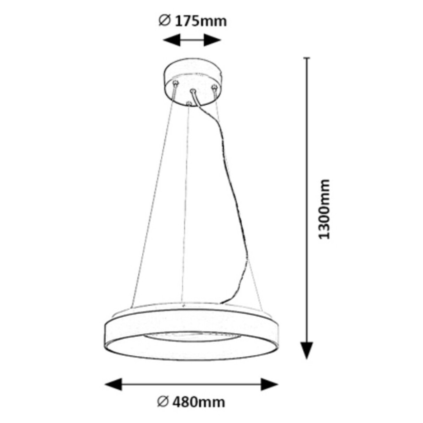 Rabalux - Himmennettävä LED-kattokruunu johdossa LED/38W/230V 3000-6500K valkoinen + kauko-ohjaus