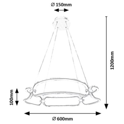 Rabalux - LED-kattokruunu johdossa LED/67W/230V 4000K