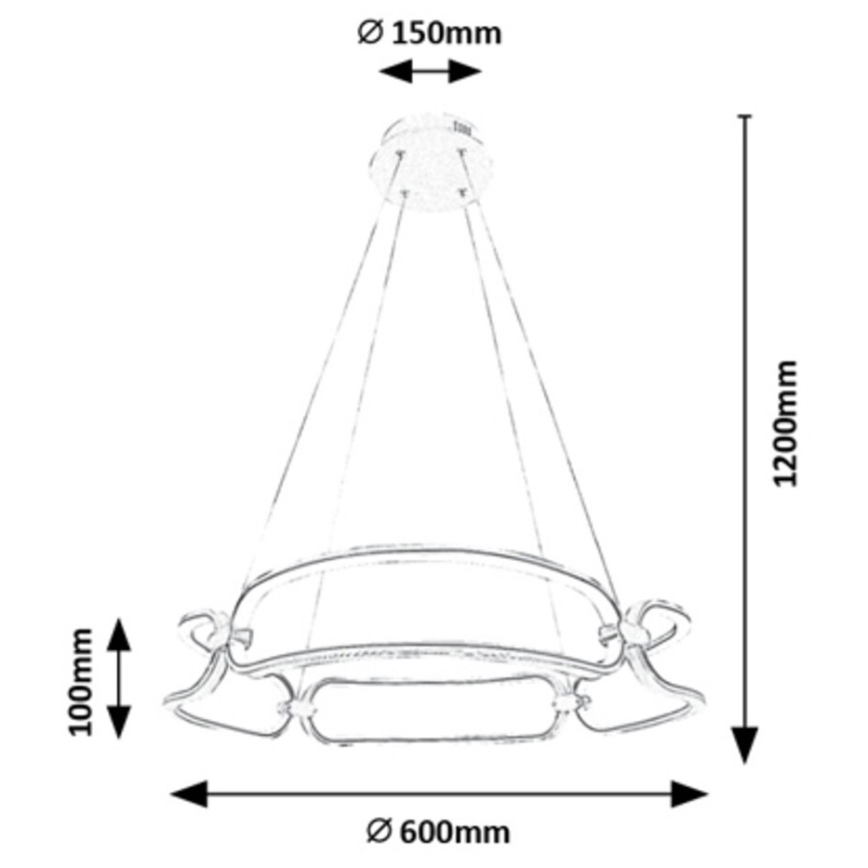 Rabalux - LED-kattokruunu johdossa LED/67W/230V 4000K