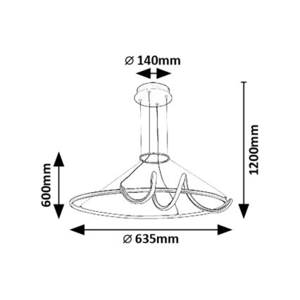 Rabalux - Himmennettävä LED-kattokruunu johdossa LED/46W/230V 3000-6500K + kauko-ohjaus