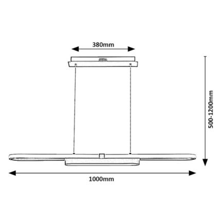Rabalux - LED-kattokruunu johdossa LED/48W/230V 4000K musta