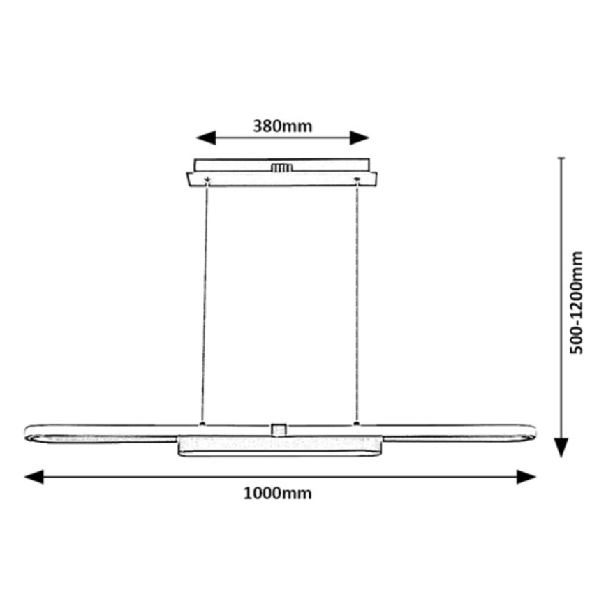Rabalux - LED-kattokruunu johdossa LED/48W/230V 4000K mattakromi
