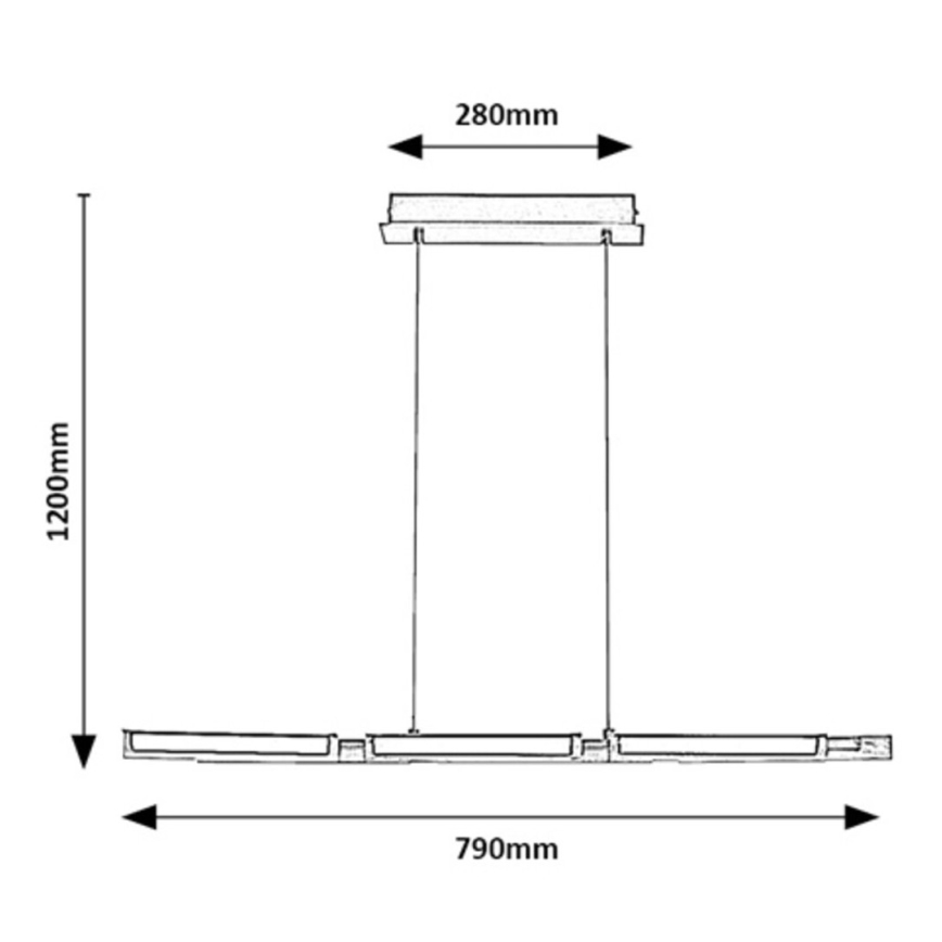 Rabalux - LED-kattokruunu johdossa LED/30W/230V 3000K