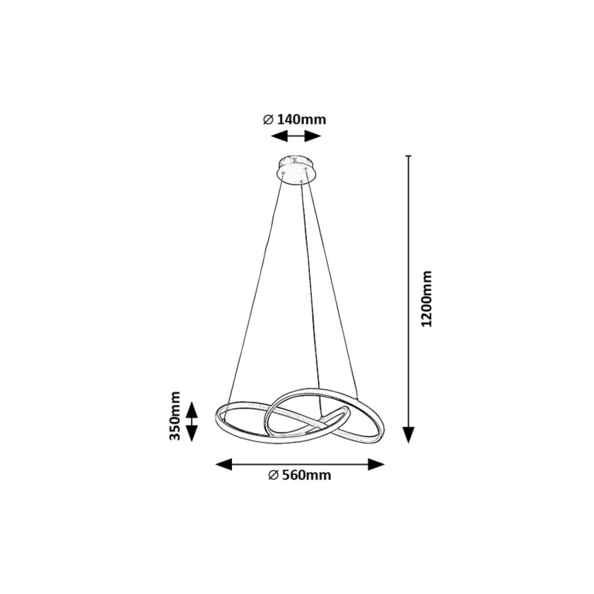 Rabalux - LED-kattokruunu johdossa LED/36W/230V 3000K kulta