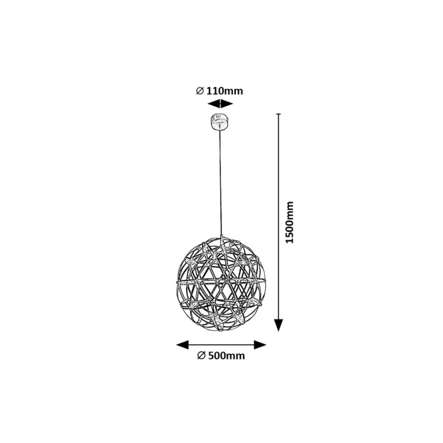 Rabalux - LED-kattokruunu johdossa LED/16W/230V 3000K kiiltävä kromi