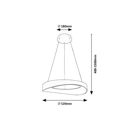 Rabalux - LED-kattokruunu johdossa LED/56W/230V 3000K hopea