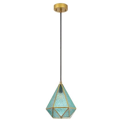 Rabalux - Tiffany värjätty lasi kattokruunu johdossa 1xE14/40W/230V sininen/kulta