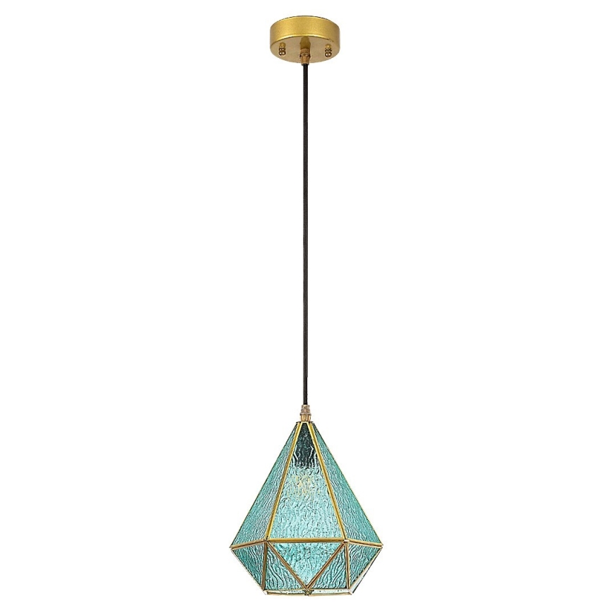 Rabalux - Tiffany värjätty lasi kattokruunu johdossa 1xE14/40W/230V sininen/kulta