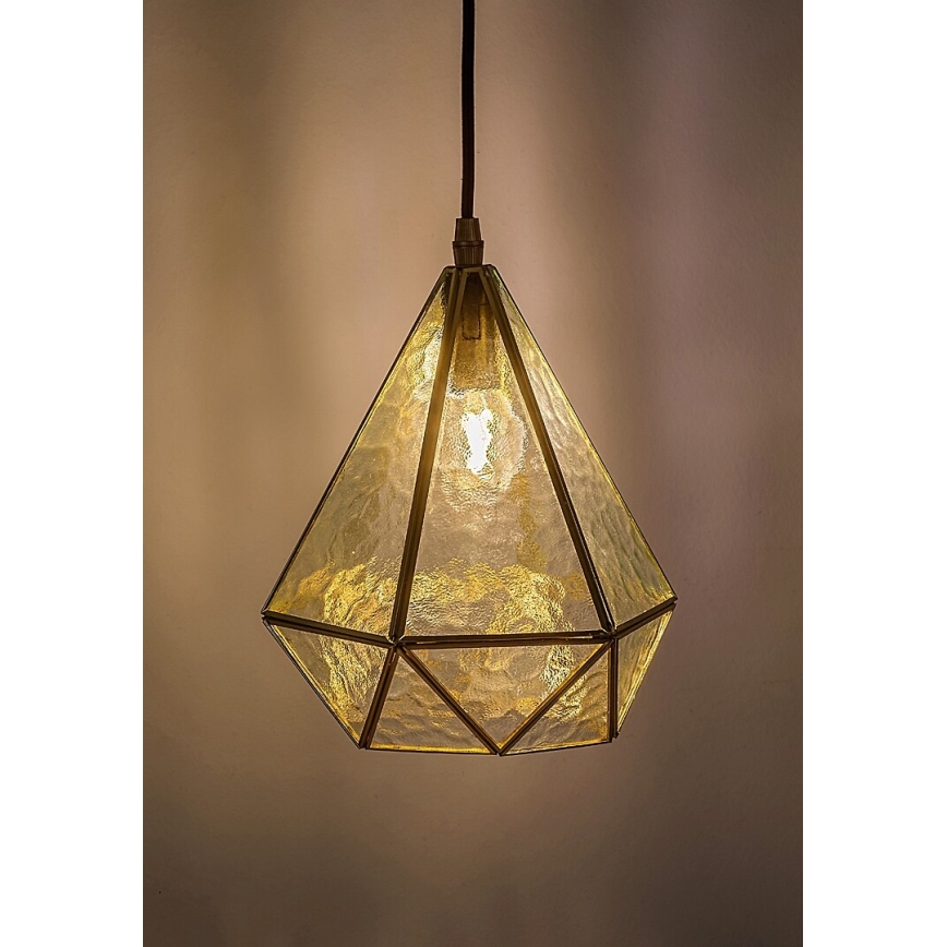 Rabalux - Tiffany värjätty lasi kattokruunu johdossa 1xE14/40W/230V kulta