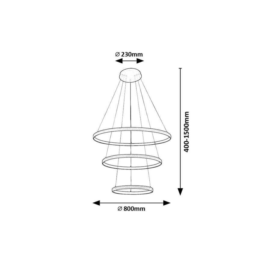 Rabalux - LED-kattokruunu johdossa LED/100W/230V 3000K
