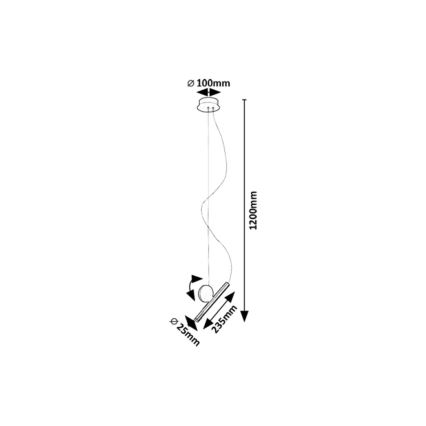 Rabalux - LED-kattokruunu johdossa LED/3W/230V 3000K