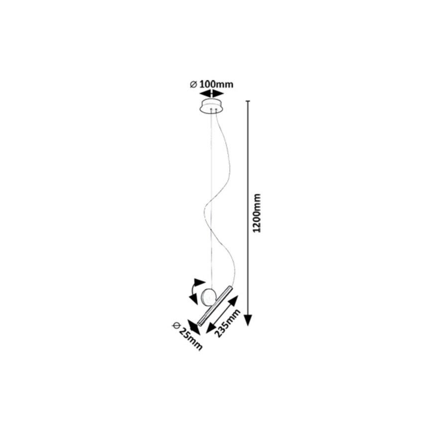 Rabalux - LED-kattokruunu johdossa LED/3W/230V 3000K