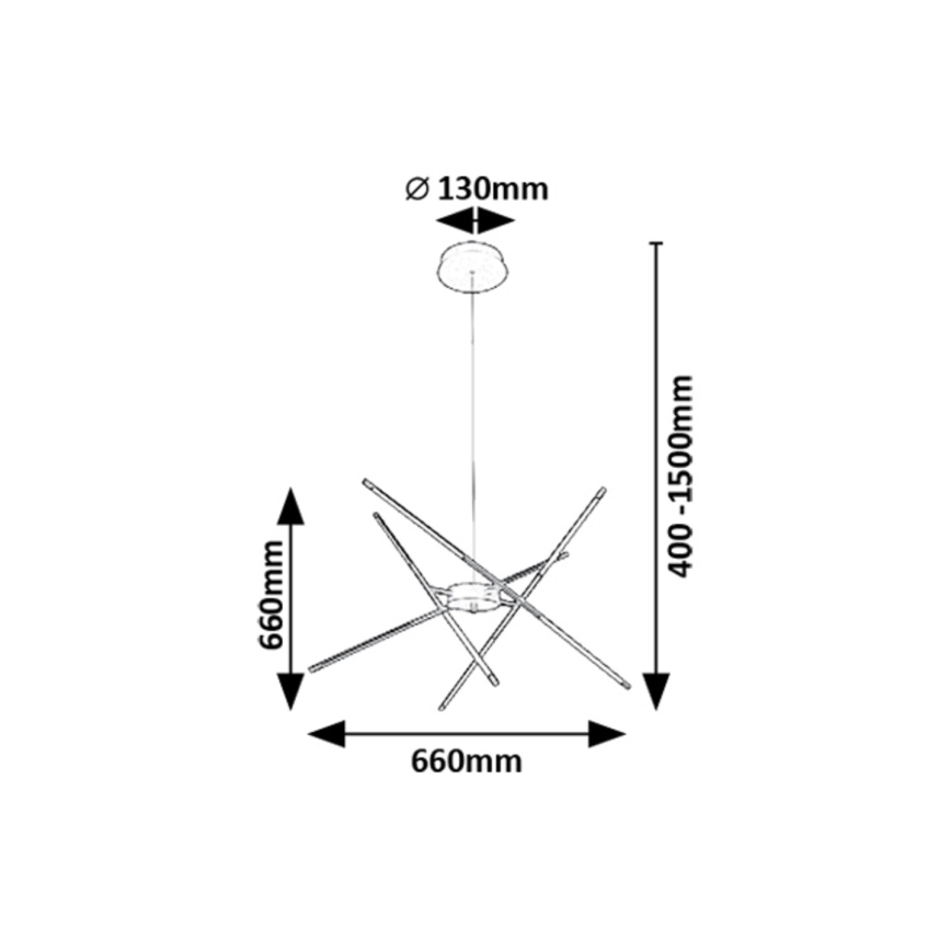 Rabalux - LED-kattokruunu johdossa LED/40W/230V 3000K musta