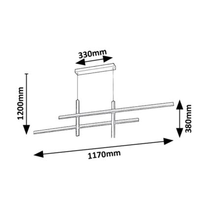 Rabalux - LED-kattokruunu johdossa LED/40W/230V 3000K