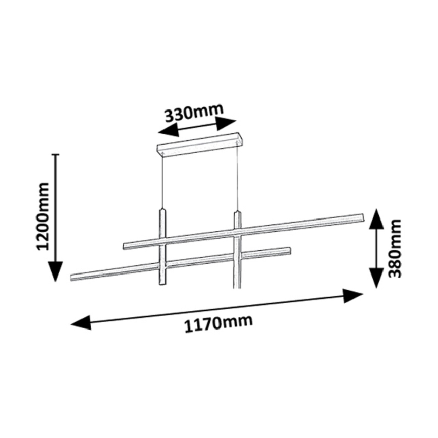 Rabalux - LED-kattokruunu johdossa LED/40W/230V 3000K