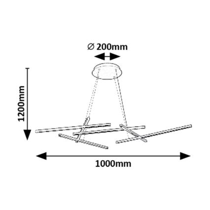 Rabalux - Himmennettävä LED-kattokruunu johdossa LED/40W/230V 3000-6500K + kauko-ohjaus