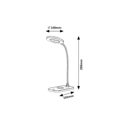 Rabalux - LED Himmennettävä kosketuspöytävalaisin langattomalla latauksella LED/5W/5V 2700-6000K musta