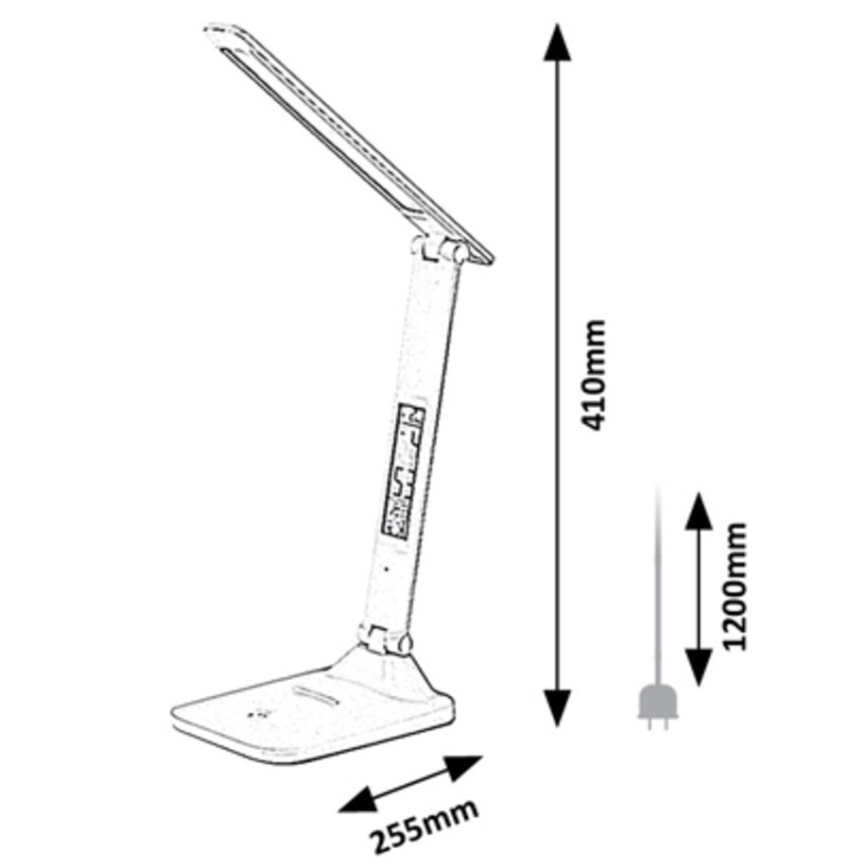 Rabalux - Himmennettävä LED-pöytävalaisin näytöllä LED/5W/5V 2600mAh 3000-6000K