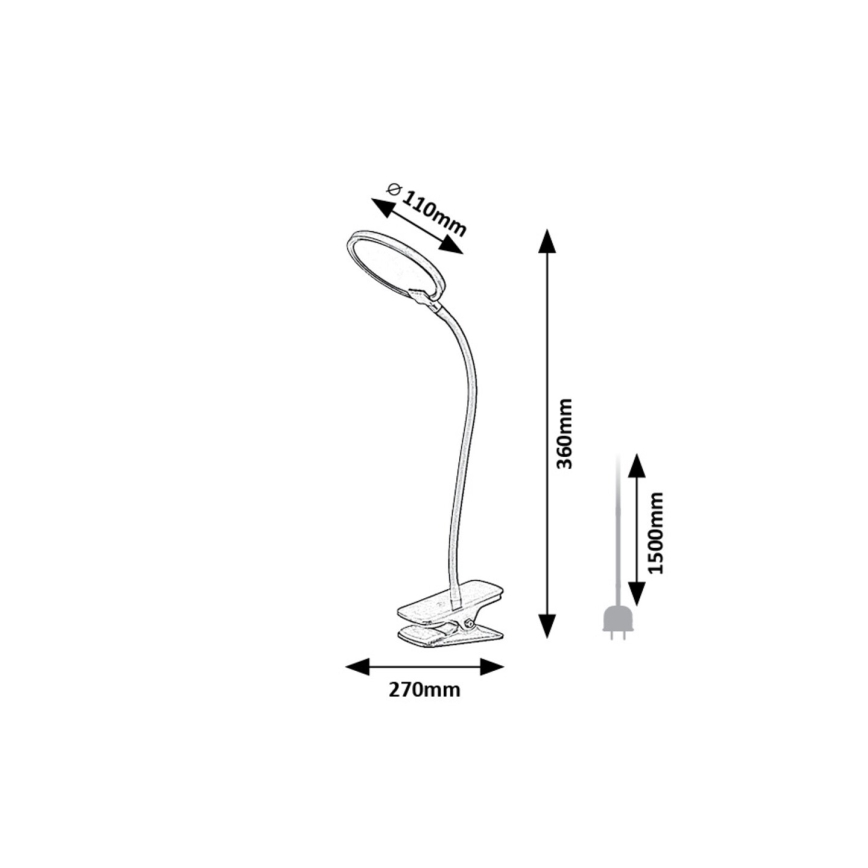 Rabalux - Himmennettävä LED-pöytävalaisin klipsillä LED/7W/230V 3000K
